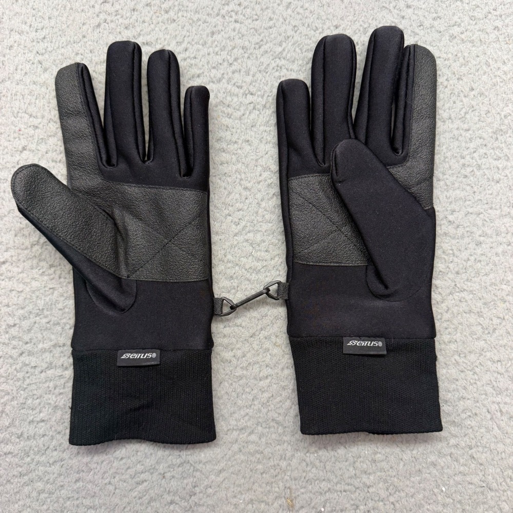 Seirus Men XL Black Leather All Weather Waterproof Windproof Fleece Lined Gloves - Picture 2 of 5